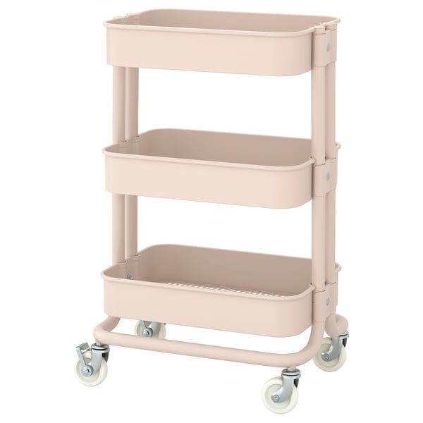 RÅSKOG Trolley, pink, 28x38x61 cm