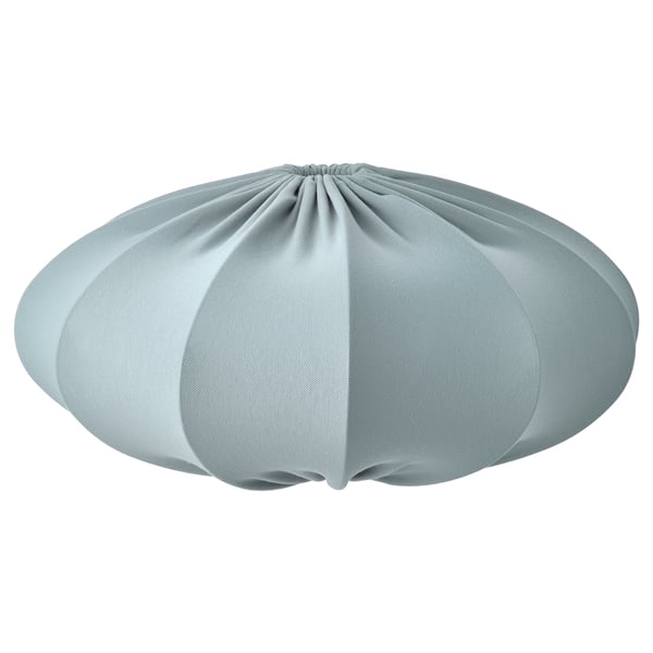 Light blue lampshade, round and pleated, recycled polyester.