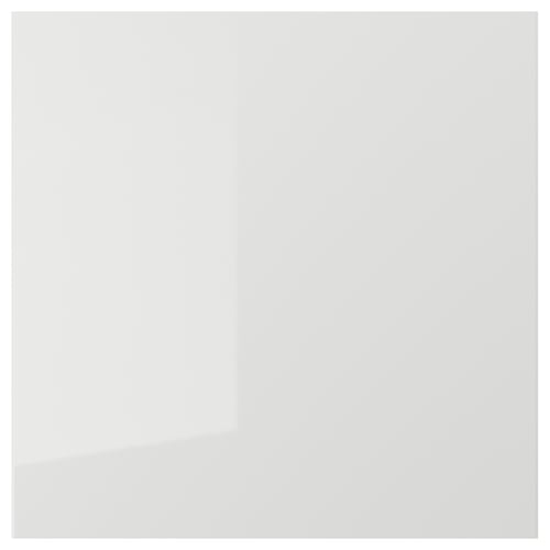 Modern RINGHULT grey kitchen cabinet, sleek, glossy, clean lines, durable particleboard.