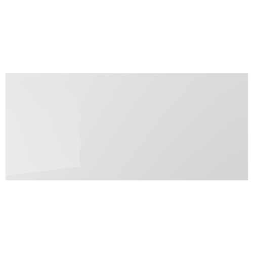 RINGHULT grey glossy kitchen drawer front made of particleboard with clean, straight lines.