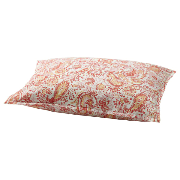 A RODGERSIA pillowcase with a light, paisley pattern in soft hues, made from a cotton and viscose blend, showcasing classic design and soft texture.