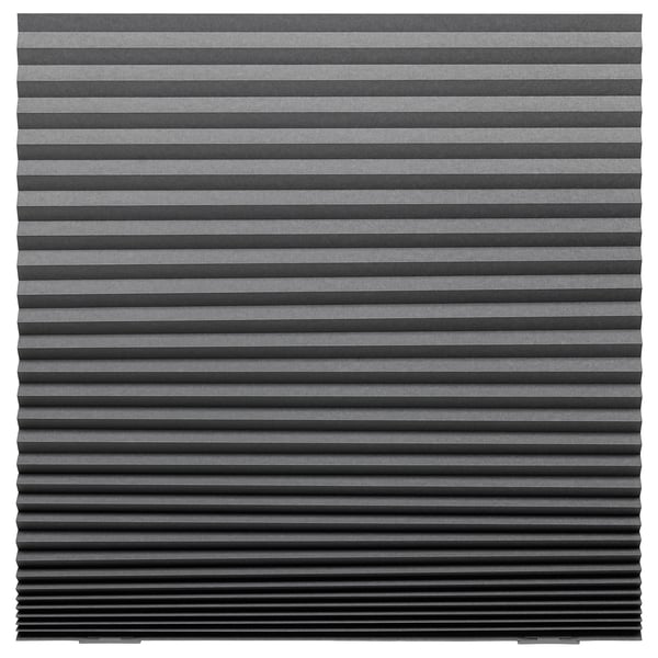 SCHOTTIS grey block-out blinds, horizontal stripes, recycled polyester.