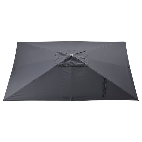 SEGLARÖ parasol canopy, grey, rectangular, made from recycled polyester.