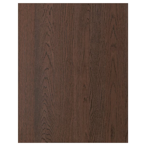 Dark wood-toned oak veneer panel with fine grain pattern.