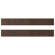 Two dark brown wooden panels with visible grain texture, rectangular shape.