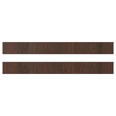 Dark wood panel pair. Rectangular, modern design. Solid oak edges.
