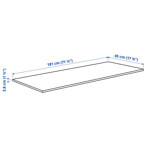 Illustration with measurements for the product: SKOGSÅ.