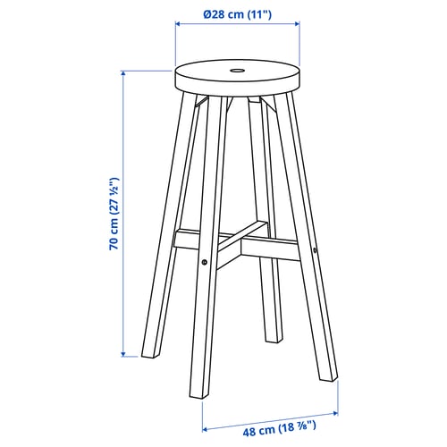 Illustration with measurements for the product: SKOGSTA.