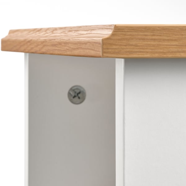SKRUVBY table edge, oak top smooth finish, sturdy screws.