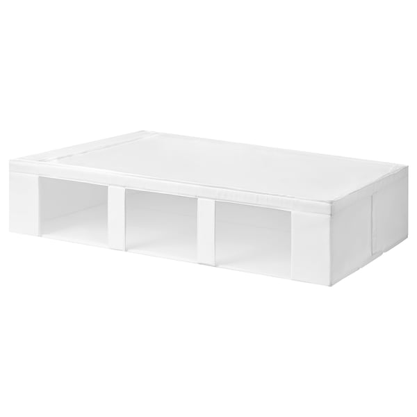 SKUBB bed storage, white, fabric with recycled polyester, rectangular, zippered.