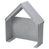 The SLÄKT grey, triangular-shaped bed accessory is made of polyester, creating a cosy, enclosed space for children.