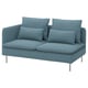 SÖDERHAMN Compact 3-seat sofa with open end, Fridtuna dark grey-blue