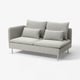 The SÖDERHAMN compact 2-seat sofa in beige-brown with soft cushions and metal legs.