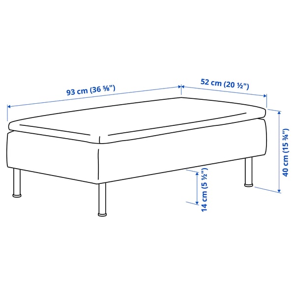 SÖDERHAMN Footstool, Kelinge beige, 93x52 cm