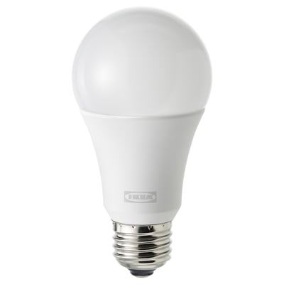 A single white SOLHETTA led bulb with a smooth design and a metallic base.
