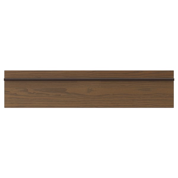 STENSTA kitchen cabinet in dark brown wood with long handle.