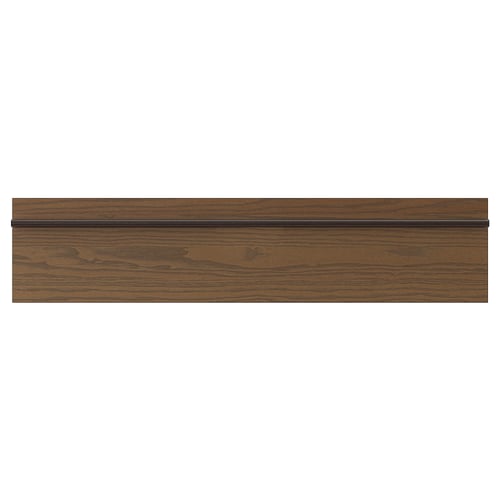STENSTA kitchen cabinet in dark brown wood with long handle.