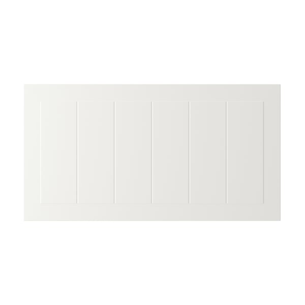 STENSUND white cabinet door. Rectangular design with grooved panels. Lacquered fiberboard.