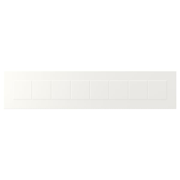 STENSUND white cabinet panel with framed, grooved design.
