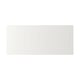 White wooden panel, rectangular with vertical grooves, smooth clean finish.