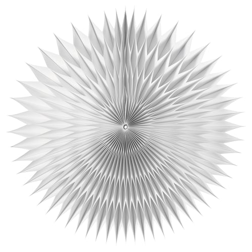 STRÅLA white star-shaped lamp, 3d pleated design, soft warm light, abs plastic frame, paperboard shade.