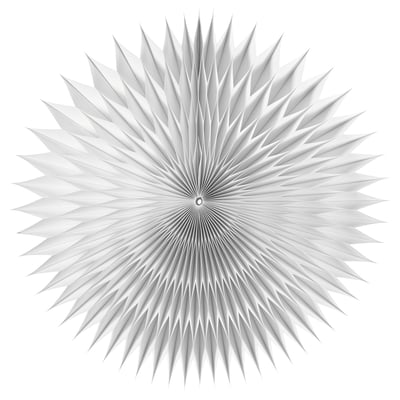 STRÅLA white star-shaped lamp, 3d pleated design, soft warm light, abs plastic frame, paperboard shade.