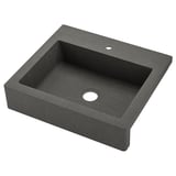 TALLSJÖN sink: dark grey, rectangular, single-bowl, deep design, quartz composite.