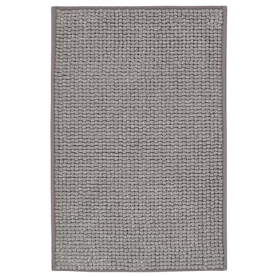 TOFTBO bath mat - grey, rectangular, textured microfiber top, recycled polyester edges.