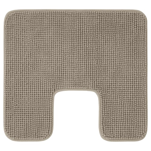 TOFTBO grey ultra-soft bath mat, rectangular with cut-out, textured surface.