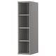 Open TORNVIKEN cabinet, grey, rectangular, minimalist design, empty shelves.