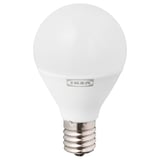 Ikea TRÅDFRI led light bulb, white, spherical, with e12 base.