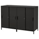 Black TROTTEN double-sided steel cabinet with lockable doors, adjustable shelves, ideal room divider.