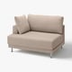Light beige UPPÅKRA sofa, striped fabric, modular, chrome legs.