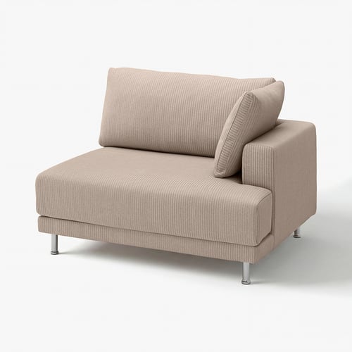 UPPÅKRA beige fabric sofa, modern design, comfortable, light-colored.