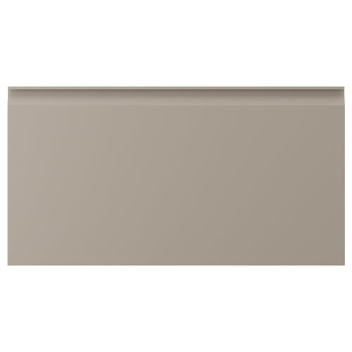 Beige UPPLÖV kitchen cabinet with integrated handles, featuring chamfered edges and a modern design.