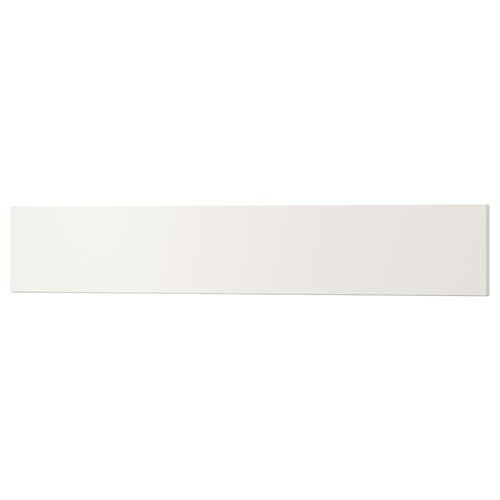 A white UTRUSTA drawer front made of acrylic-painted fibreboard.