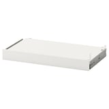 A white UTRUSTA pull-out shelf with galvanised steel runners, designed for kitchen storage.
