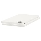 A white UTRUSTA shelf, rectangular, made of melamine with a smooth surface.