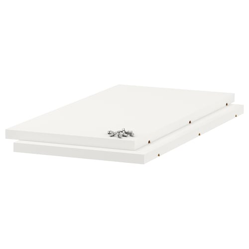 A white UTRUSTA shelf, rectangular, made of melamine with a smooth surface.