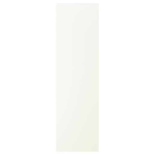 VALLSTENAs sleek white kitchen panel. Rectangular, smooth foil surface, 25-year guarantee, easy to clean.