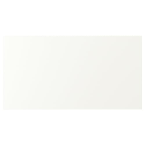 VALLSTENA white kitchen cabinet, rectangle, smooth foil surface, particleboard and plastic edges, simple modern design.