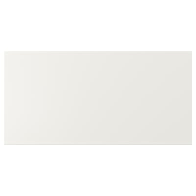 White VEDDINGE kitchen cabinet, sleek and modern, with smooth surfaces, rectangular shape, and a clean design.