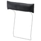 VIMLE black leather headrest for sofa, chrome frame, curved.