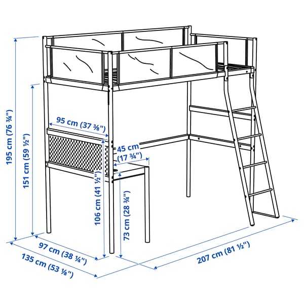 Illustration with measurements for the product: VITVAL.