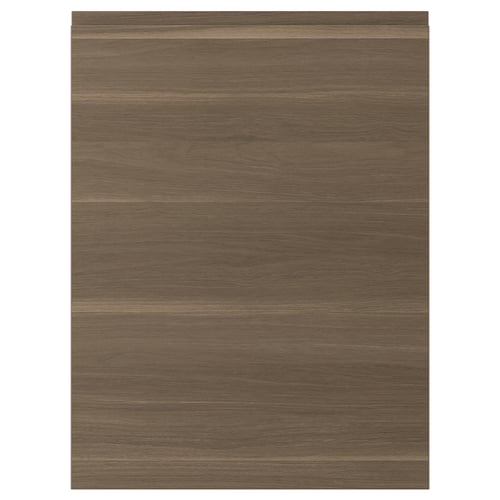 VOXTORP dark walnut kitchen cabinet with smooth finish and integrated handles.