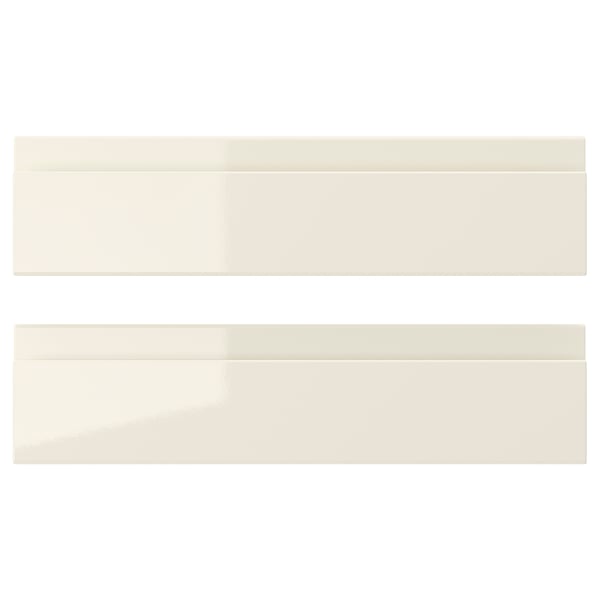 VOXTORP drawer fronts, high-gloss white, smooth fiberboard with plastic foil, rectangular shape, modern design.