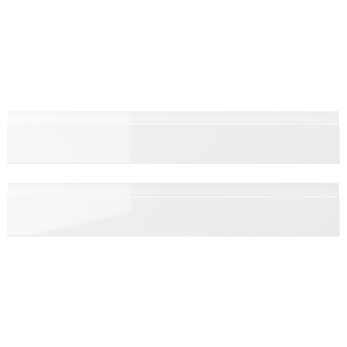 VOXTORP white high gloss drawer fronts, modern minimalist design, easy clean, integrated handles.