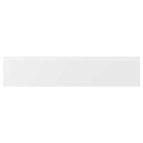 VOXTORP drawer front in matte white with integrated handles, smooth and minimalist design.