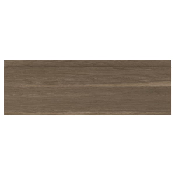 VOXTORP drawer front, dark walnut finish, rectangular shape. Minimalist design with integrated handles.