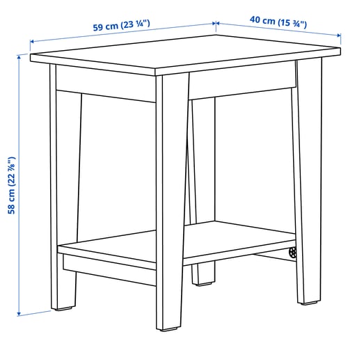 ÄMMARYD エッマリード サイドテーブル, グレー, 59x40 cm